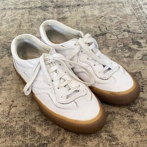 Superga Sport Women’s White Sneakers with Brown Sole Size 8 Leather